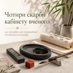 Чотири скарби кабінету вченого — що потрібно для традиційної китайської каліграфії