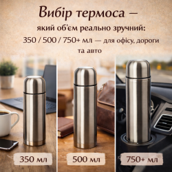Выбор термоса - какой объем реально удобен: 350 / 500 / 750+ мл — для офиса, дороги и авто
