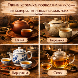 Глина (исин), керамика, фарфор, стекло – как материал влияет на вкус, аромат и температуру чая.