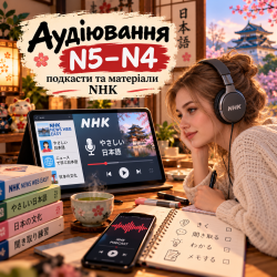 Аудирование N5–N4: подкасты и материалы NHK
