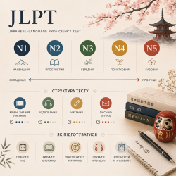 Іспит JLPT — рівні N1–N5, структура тесту та як правильно підготуватися