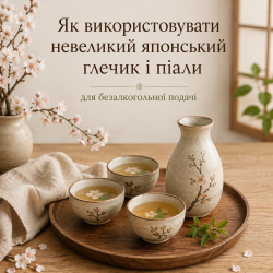 Как использовать небольшой японский кувшин и пиалы для безалкогольной подачи
