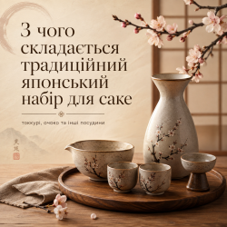 Из чего состоит традиционный японский набор для саке: токкури, очоко и другие сосуды