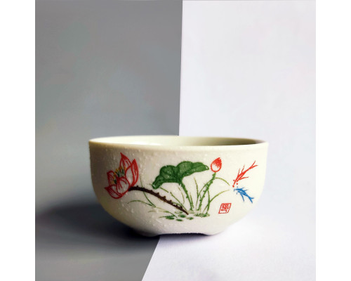 Керамічна піала для чаю "Бурхливе життя тихих вод"