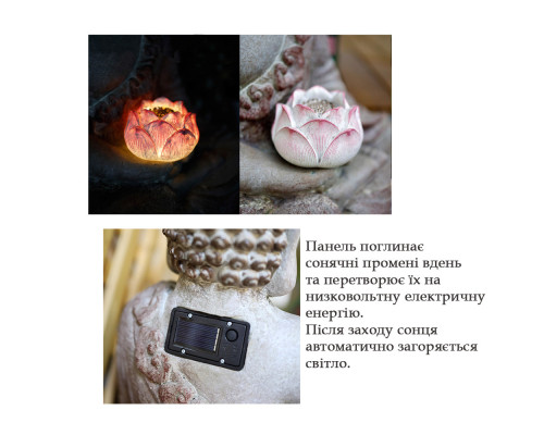 Светящаяся садовая фигура, скульптура, led статуэтка ручной работы Будда для декора сада, светящегося балкона.