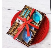 Подарочный набор принадлежностей для суши Голубой