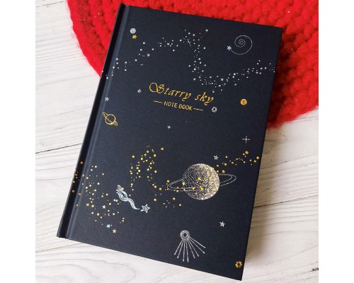 Блокнот з чорними сторінками Starry Sky + ПОДАРУНОК (три гелеві ручки)