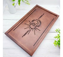 Велика дерев'яна чабань «Сонце і місяць» Мідь (54 × 31,5 см)