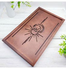 Велика дерев'яна чабань «Сонце і місяць» Мідь (54 × 31,5 см)