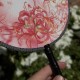 Традиційне кругле віяло на бамбуковій основі Червоне