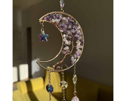 Сонцелов Лунный аметист Кристальный ловец света с натуральным аметистом