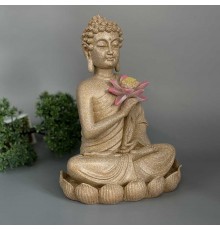 Статуэтка ручной работы Декоративная фигурка для дома и чайного уголка Будда с LED подсветкой