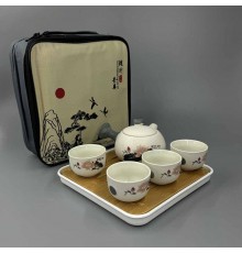 Чайный комплект с сумкой для хранения на 4 человека Лотосы