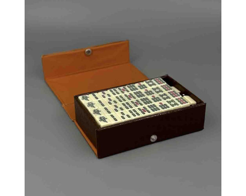 Кишеньковий набір для гри в Маджонг — Mahjong у кейсі з екошкіри