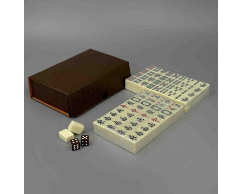 Кишеньковий набір для гри в Маджонг — Mahjong у кейсі з екошкіри