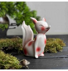 Подставка для благовоний Лиса Кицуне керамическая декоративная в японском стиле для аромапалочек и декора Красная
