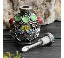 Флакон для аромаолій і парфумів у китайському стилі з ложечкою-аплікатором і декором фен-шуй