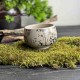 Керамическая пиала для чая Бамбуковый гай Тёмно бежевая с монетой на дне 150 мл