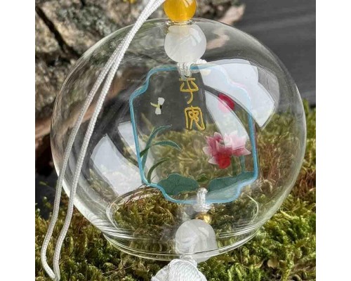 Дзвіночок фурін зі скла Японський святковий дзвіночок Білий