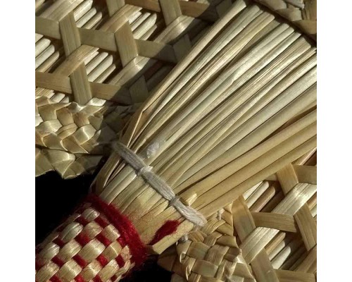 Ручне віяло з натуральної соломи Зірка