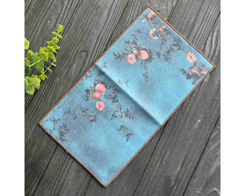 Двосторонній замшевий чайний рушник Ніжний персик 30х17 см