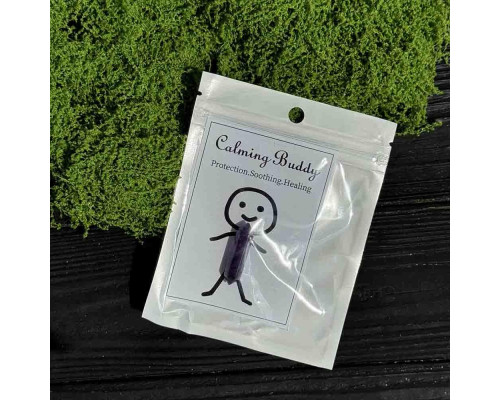 Calming Buddy амулет с натуральным аметистом, талисман покоя, защиты и гармонии