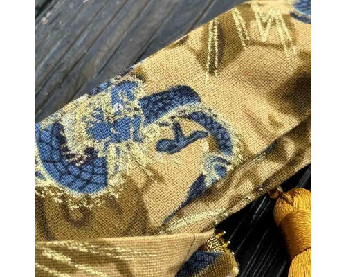 Стрічка для волосся в стилі ханфу з візерунком Золотий Дракон - Жовта