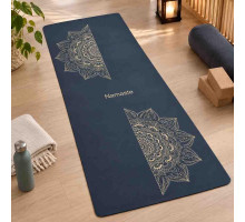 Коврик для йоги, фитнеса и спорта, каремат спортивный Namaste  183х68х0,5 см Чёрый