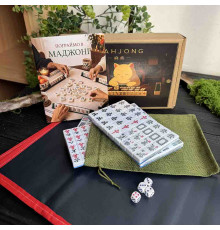 Настільна гра Маджонг Грайливий манекі-неко, повний набір для гри в Mahjong + книга правил